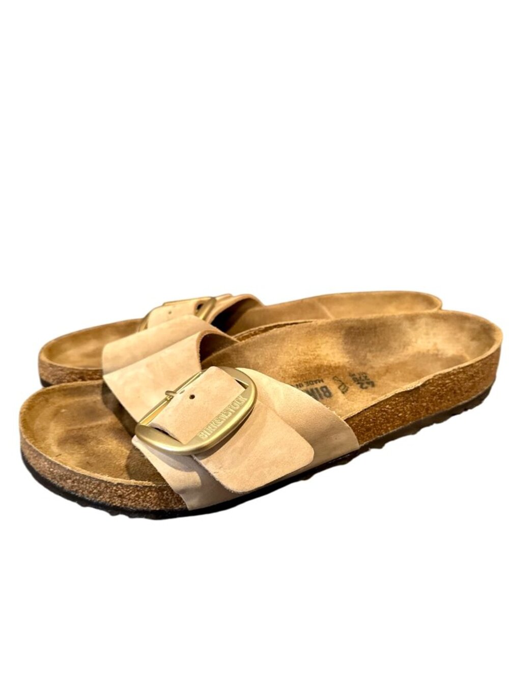 Birkenstock Madrid Big Buckle Sandals Women’s 11–11.5 EU 42 Beige Leather Slides